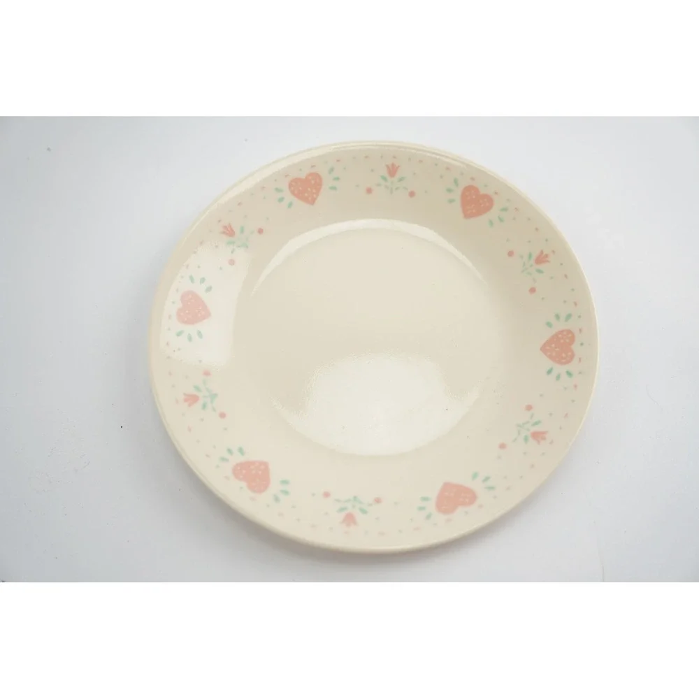 Vintage Corelle CorningWare FOREVER‎ YOURS Dessert Salad Plate PINK HEARTS 6.75